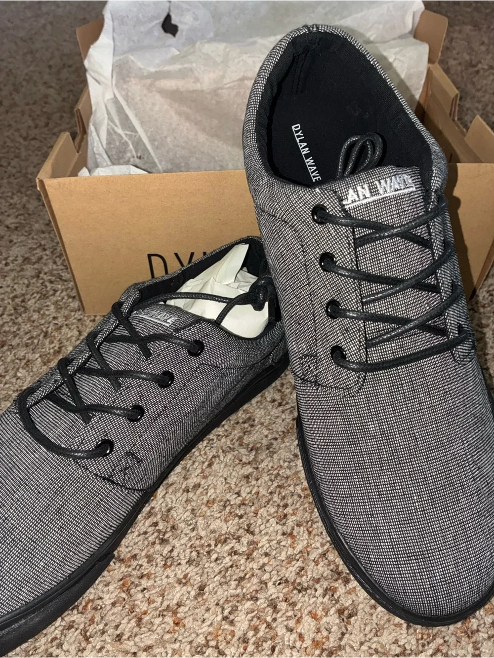 Dylan Wave Men's Gray Casual Canvas Slip-On Sneaker NIB
